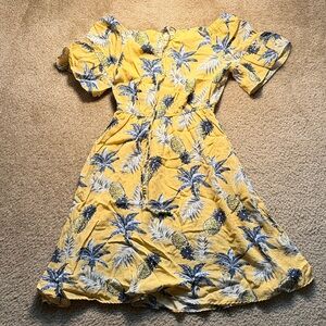 Yellow Floral Off-Shoulder Dress